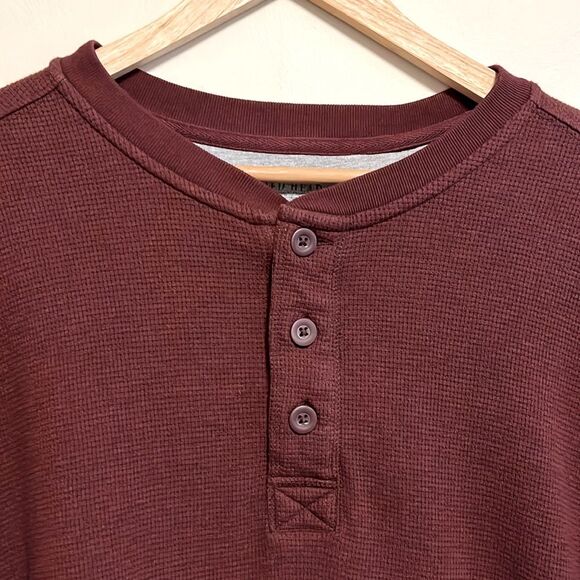 Red Head Brand Co Men’s Thermal Henley Burgundy, Size Large - Picture 3 of 8